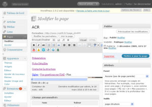 Interface administrative wordpress